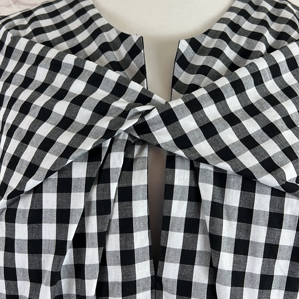 Anthropologie The Korner Black White Gingham Dress Size Large NWT - Picture 6 of 13